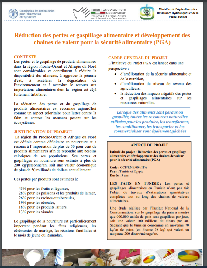 Reduction of food losses and waste and development of Food Security Value Chains (PGA)